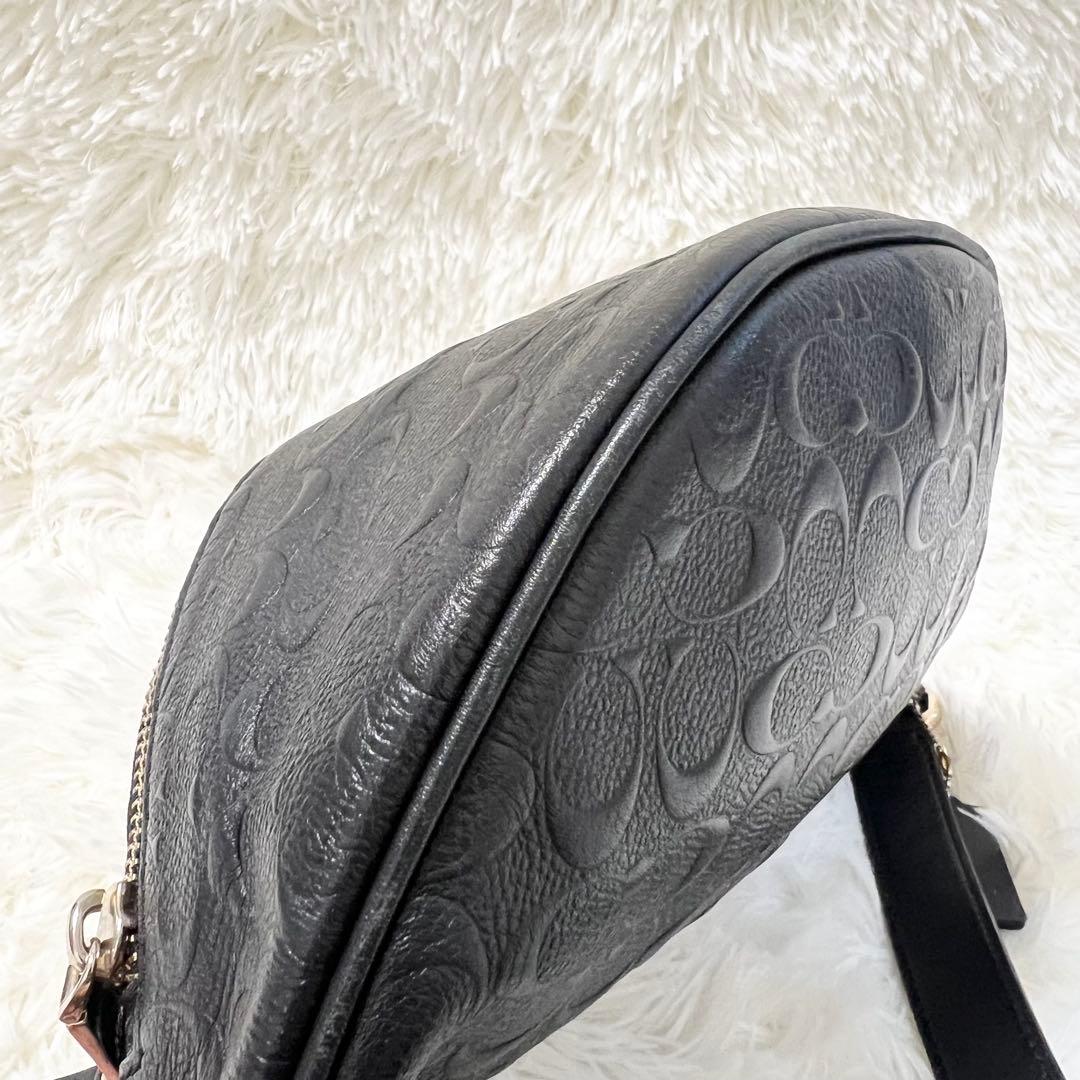 【希少】特別価格 極美品 COACH ウエストポーチ レザー ブラック