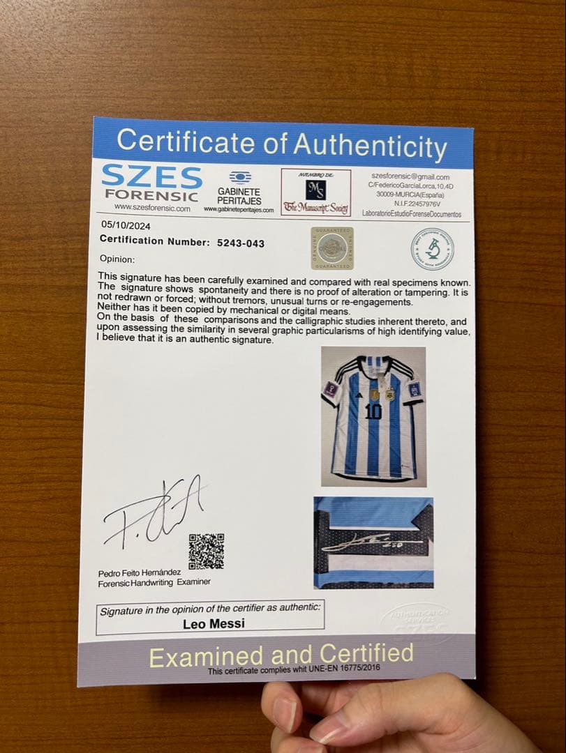 【メッシサイン入りシャツ10番~鑑定書付き~】アルゼンチン代表