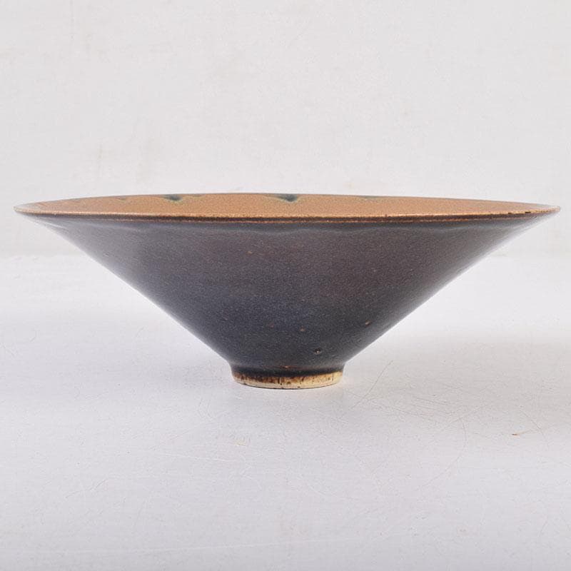 水芙蓉　中国　柿釉　天目茶碗　仕覆・時代箱付　M　R9034