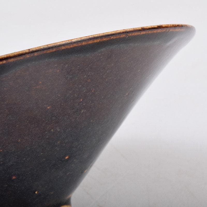 水芙蓉　中国　柿釉　天目茶碗　仕覆・時代箱付　M　R9034