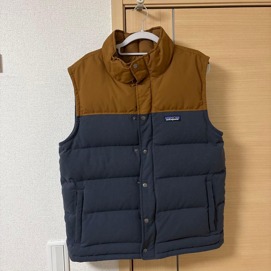 patagonia ダウンベスト ブラウン/ネイビー