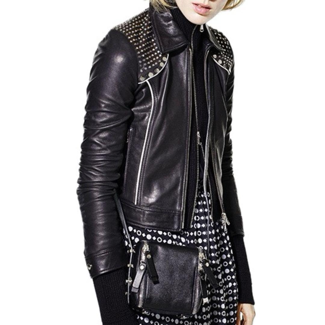 DIESEL BLACK GOLD スタッズ レザー ライダース ジャケット L