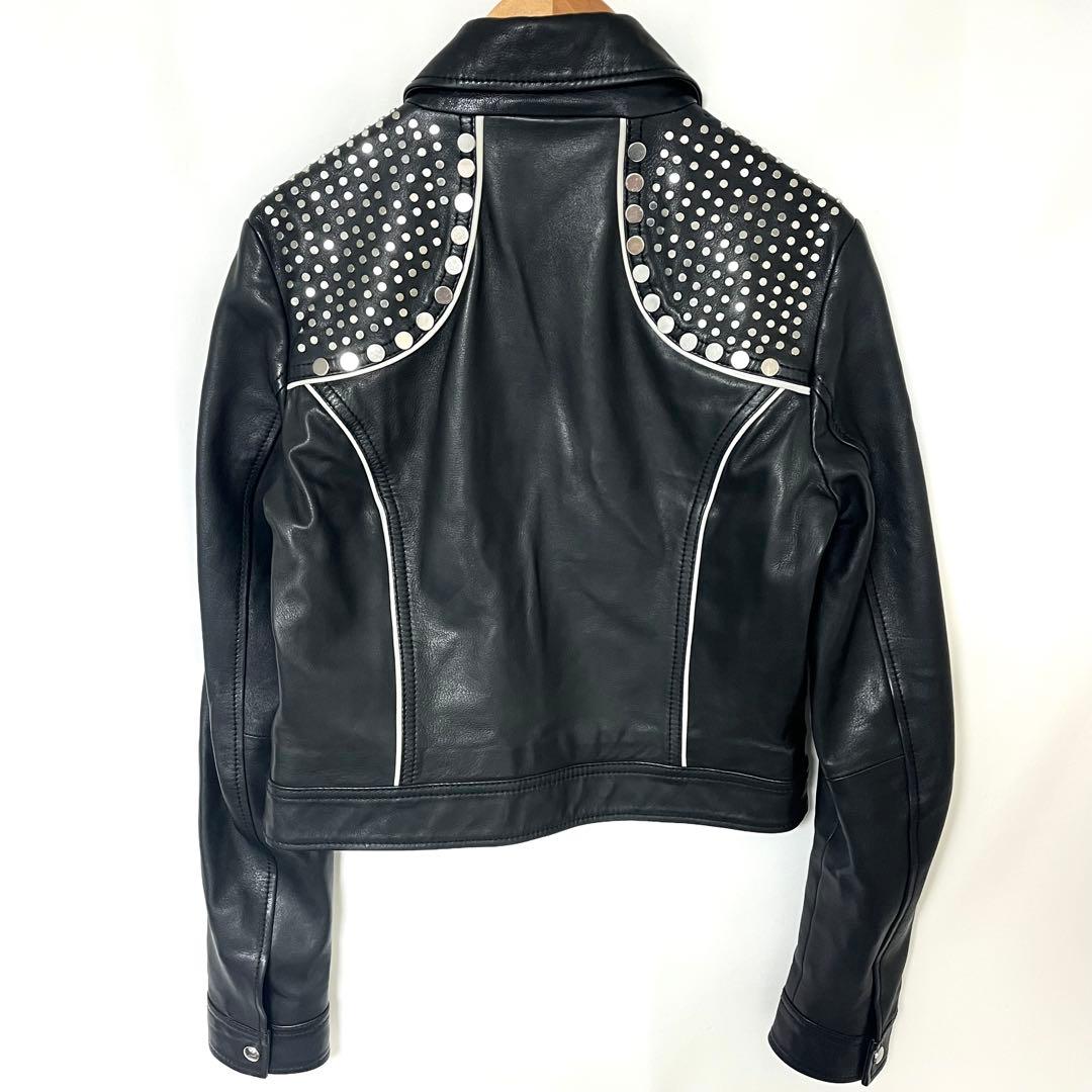 DIESEL BLACK GOLD スタッズ レザー ライダース ジャケット L