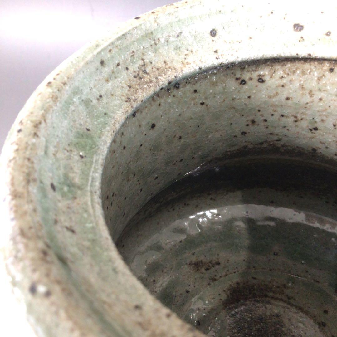 Ｒ８８７　水指　『温品焼』『本多康彦造』『耳付』『窯変水指』　共箱　茶道具