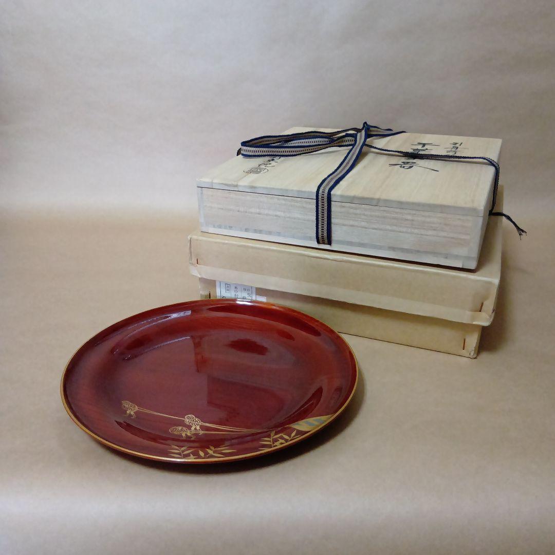 茶道具　干菓子器曳舟蒔絵