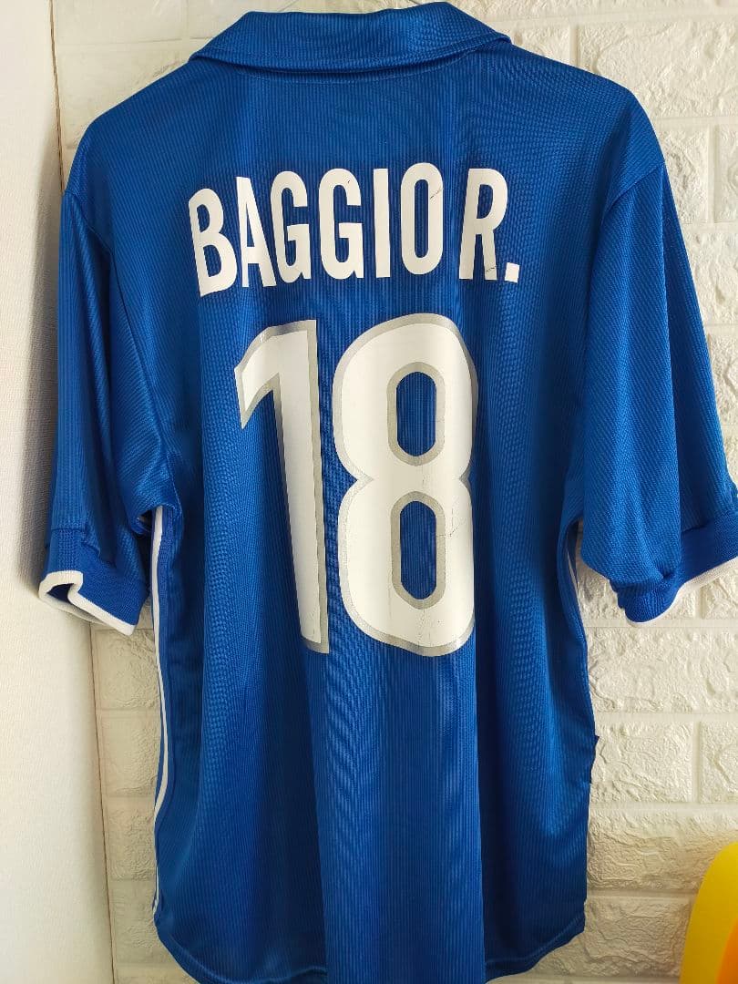 【当時物】ナイキ イタリア代表 1998年 Rバッジョ　青　イギリス製　Mサイズ