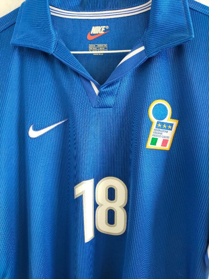 【当時物】ナイキ イタリア代表 1998年 Rバッジョ　青　イギリス製　Mサイズ
