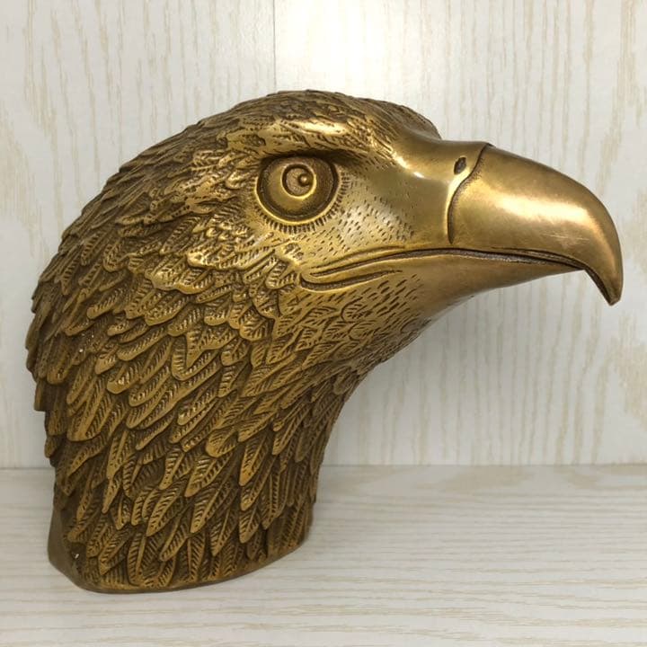 時代物　蔵出し　大型　純銅製の鷹　開運置物 量目　約1142グラム