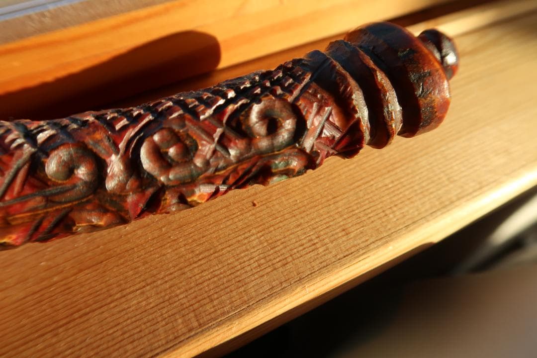 アイヌ　マキリ　メノコ　マキリ彫刻装飾