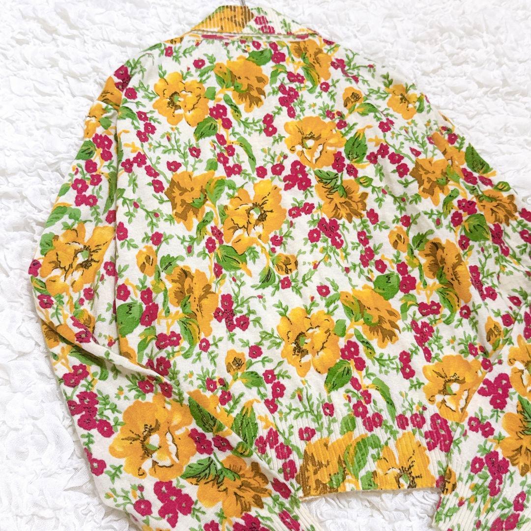 【美品】ディオール♡ガリアーノ期 カシミヤ100% 花柄 ニット カーディガン