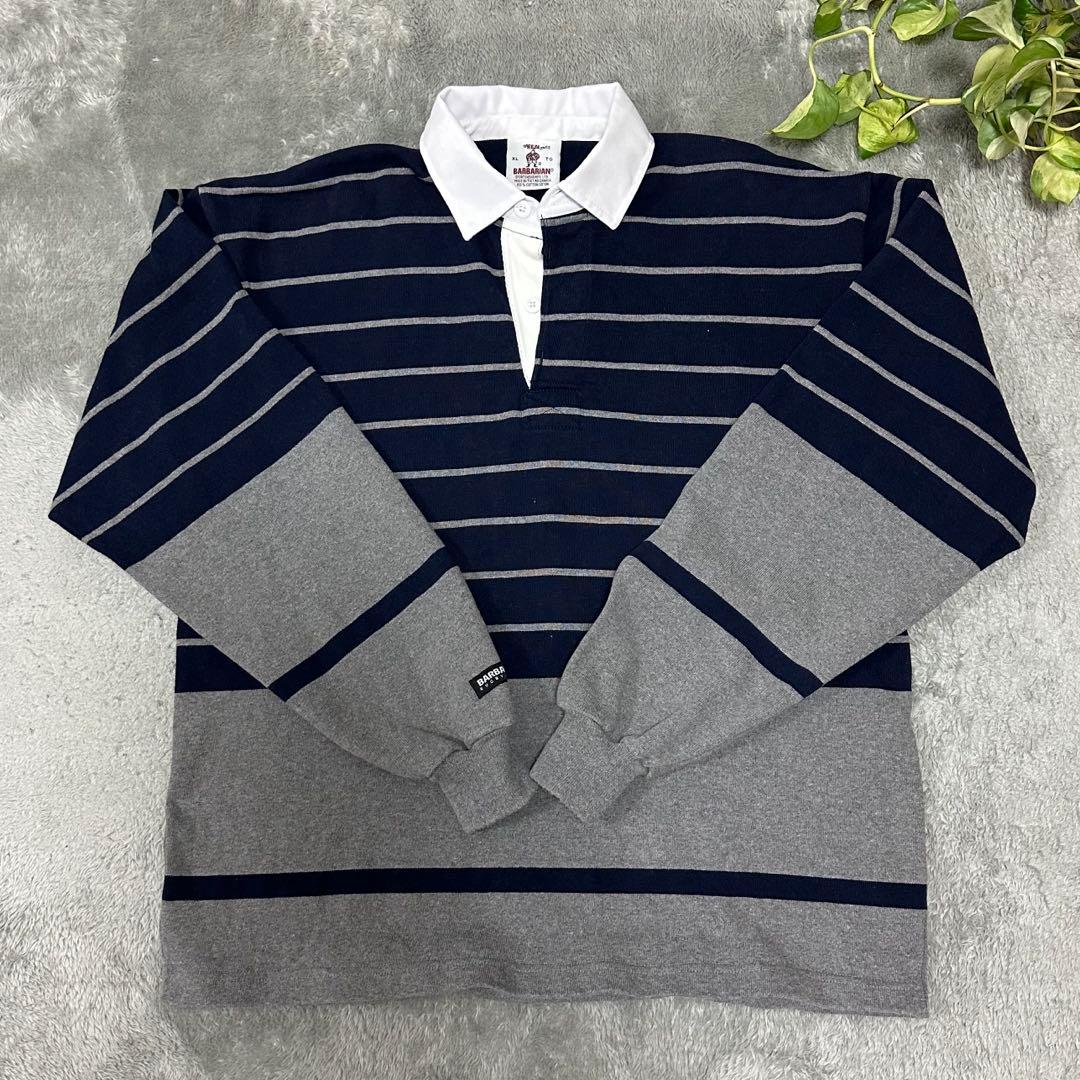 SHIPS 別注 ラグビーカラー　ロングスリーブシャツ　復刻旧タグ XL