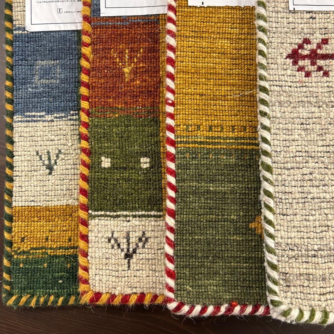 新品☆インドギャべ チェアマット 座布団 40×40cm 4枚組 ミニギャベ