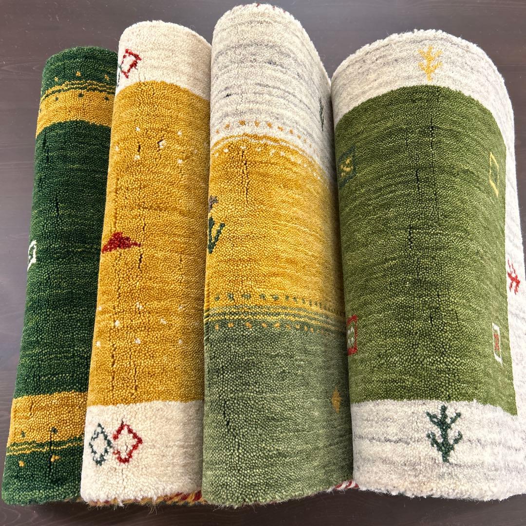 新品☆インドギャべ チェアマット 座布団 40×40cm 4枚組 ミニギャベ