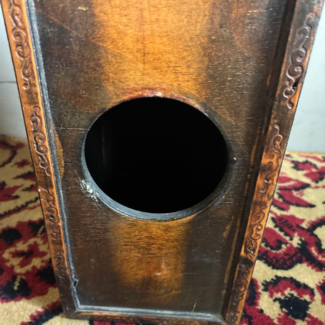 アンティーク　時計付き木製ボトル/ワインボックス