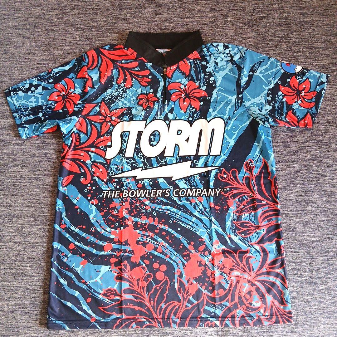 ✨新品✨ボウリングウェア　STORM　日本サイズL　ブルー　海の華