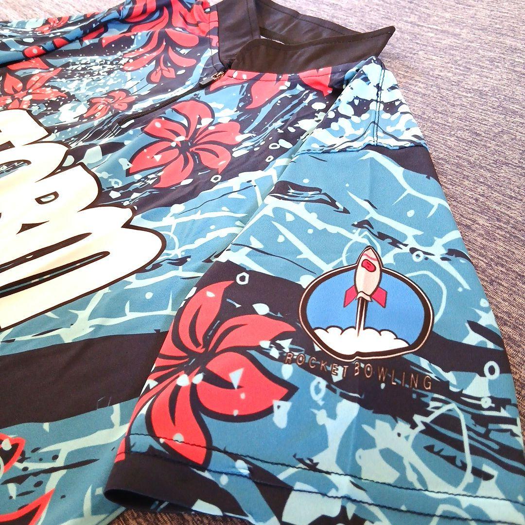 ✨新品✨ボウリングウェア　STORM　日本サイズL　ブルー　海の華