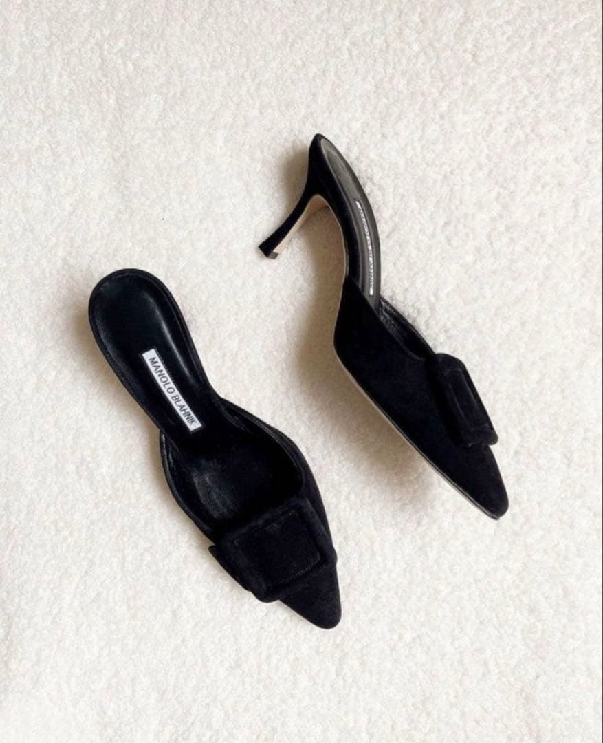 美品　MANOLOBLAHNIK マノロブラニク メイセール　ブラック　37