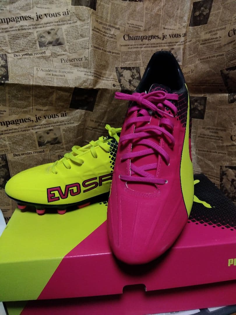 プーマ　エヴォスピード EVO SP シューズ ピンク/イエロー