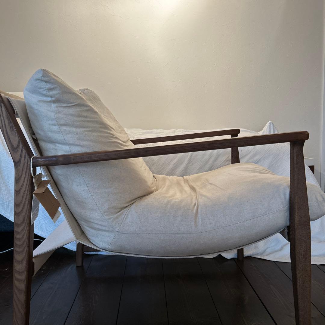 ZARA  ザラホーム　デタッチャブルクッション ウッドアームチェア