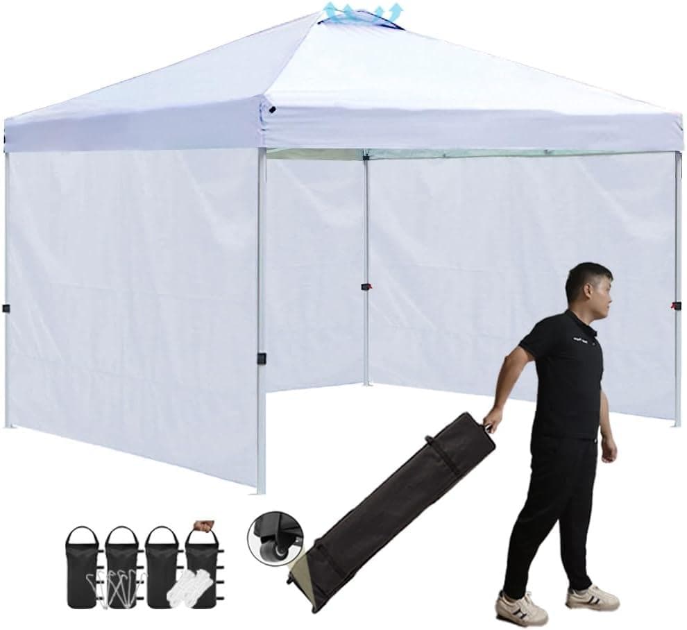 タープテント ワンタッチ サイドシート3枚付き センターロック