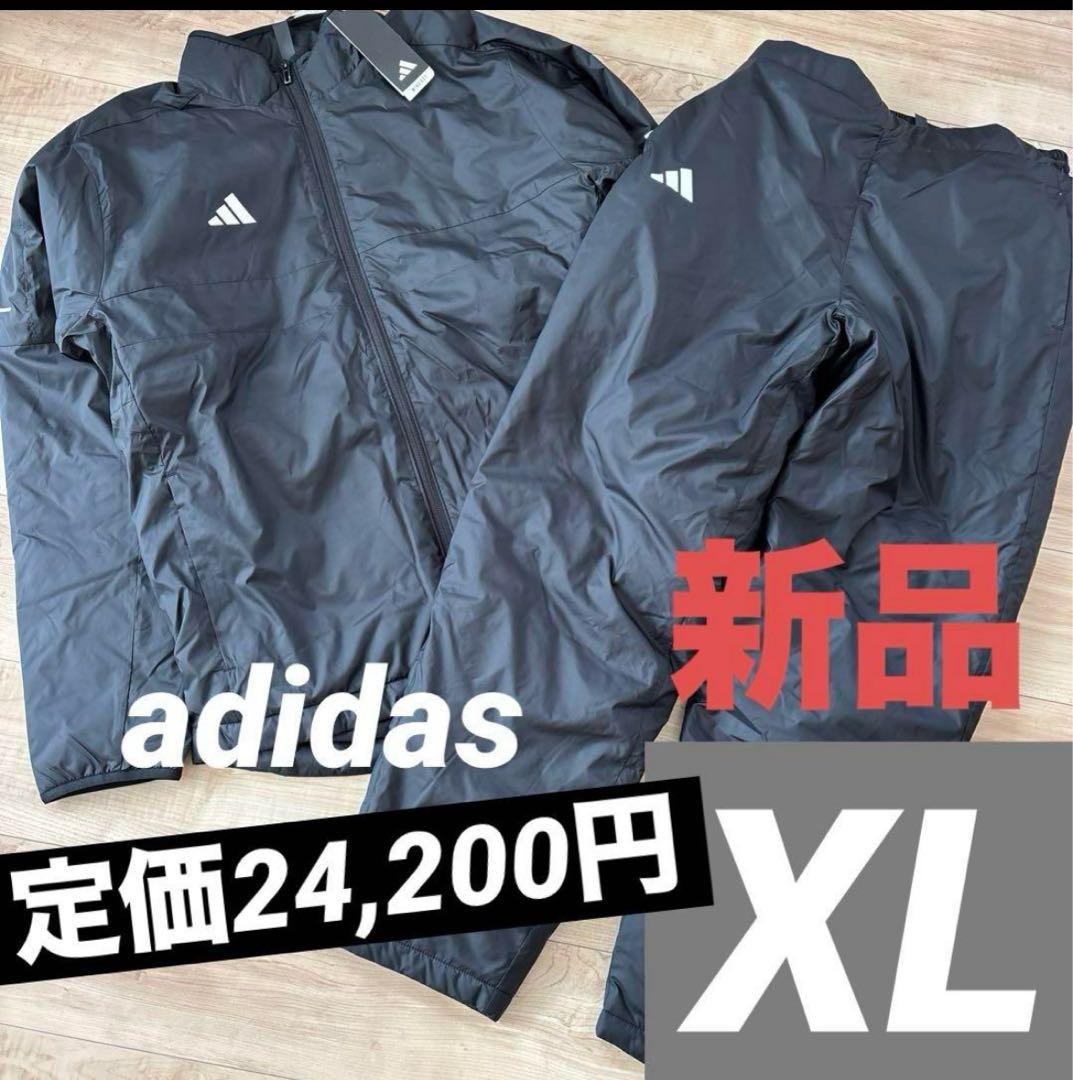 新品　アディダス　メンズ　中綿ウィンドブレーカー　上下セットアップ　黒　XL