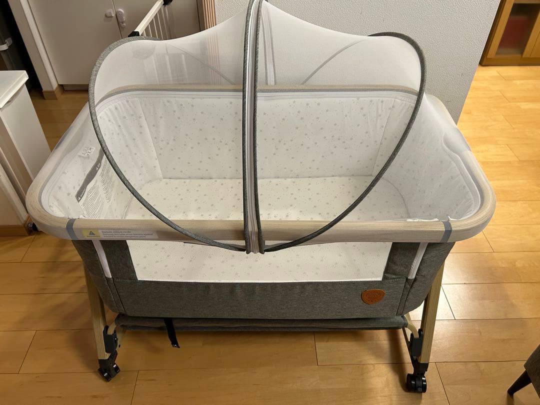 HZDMJ 2022 改良版 添い寝 ベビーベッド　折りたたみ　キャスター付き