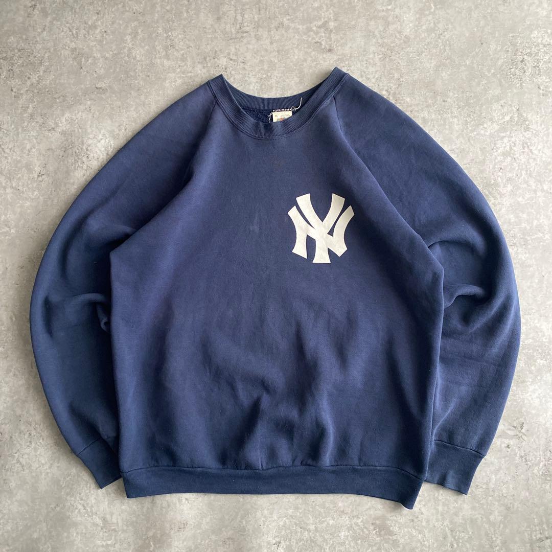 80s ニューヨーク ヤンキース スウェット USA製 XL ネイビー 紺