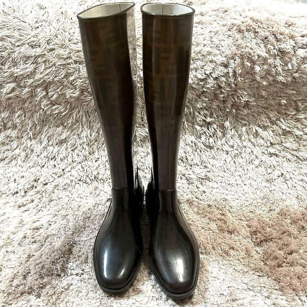 ✨美品✨ FENDI フェンディ レインブーツ 長靴 ズッカ柄 24.5 38