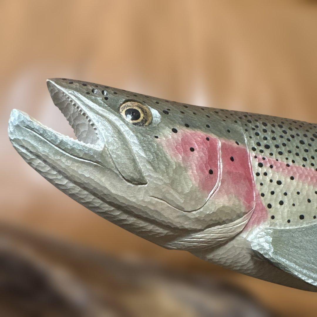 T-CRAFT 中村俊幸氏作 虹鱒木彫