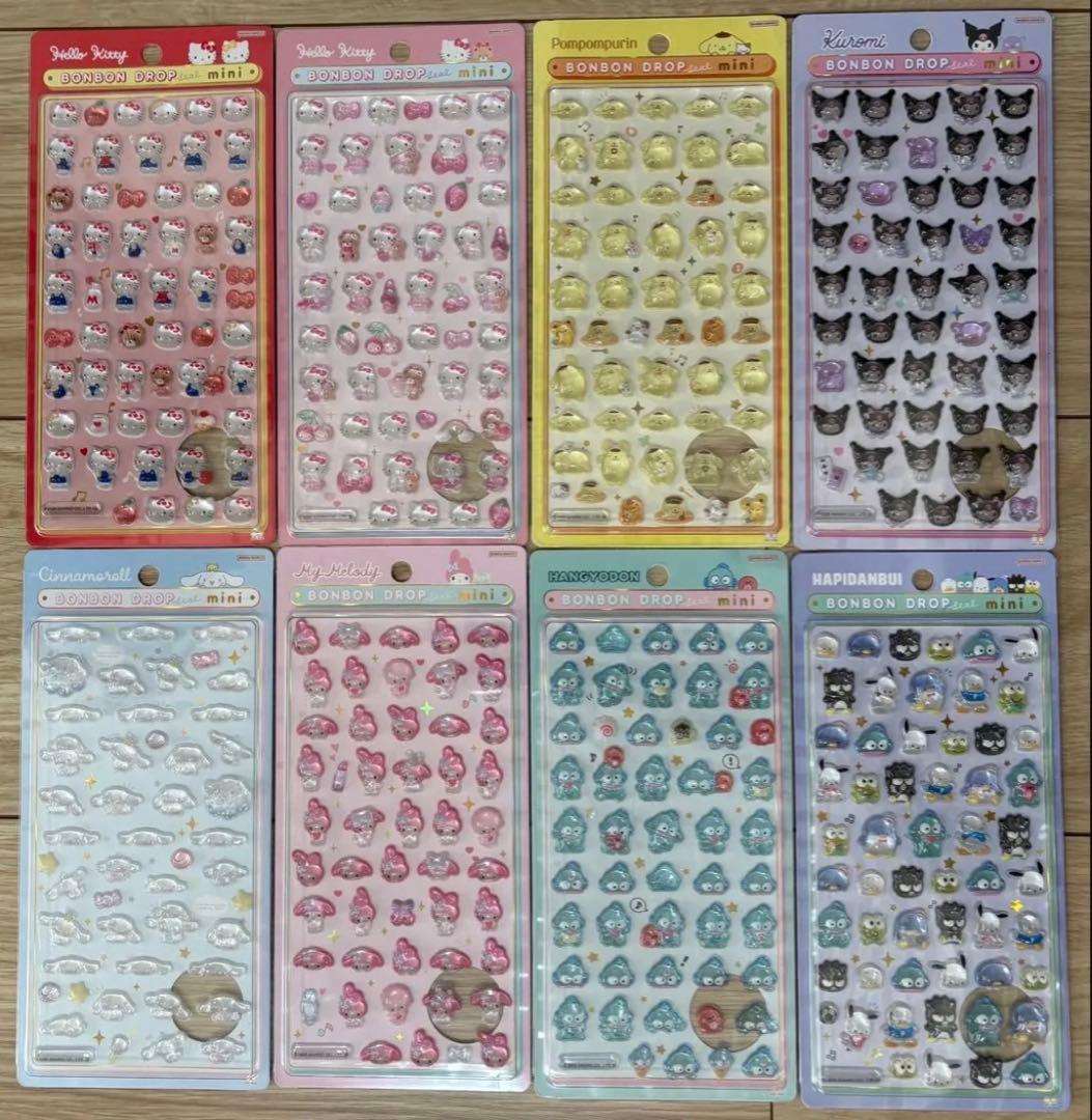 ★サンリオ★ボンボンドロップシールミニ　8種！コンプリート