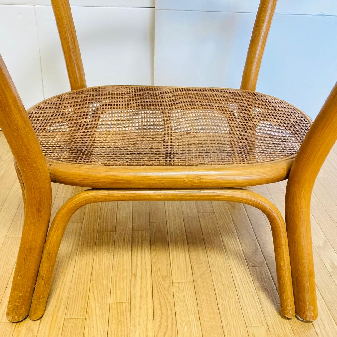 ヴィンテージ　ラタン　ガラス　天然素材　ローテーブル　ガラステーブル