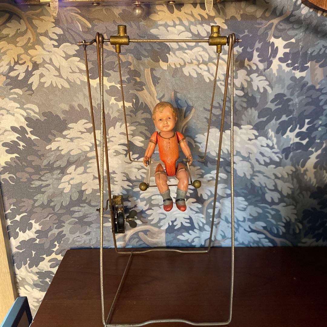 希少　セルロイド　鉄棒　ブランコ　アクロバット　倉持商店　ゼンマイ　戦前