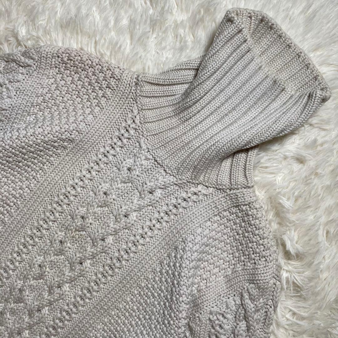 ジルサンダー タートルネック ケーブルニット セーター ベージュ M