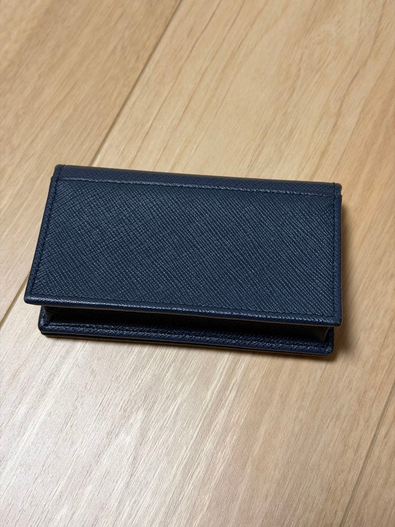 PRADA ネイビー レザー 名刺入れ