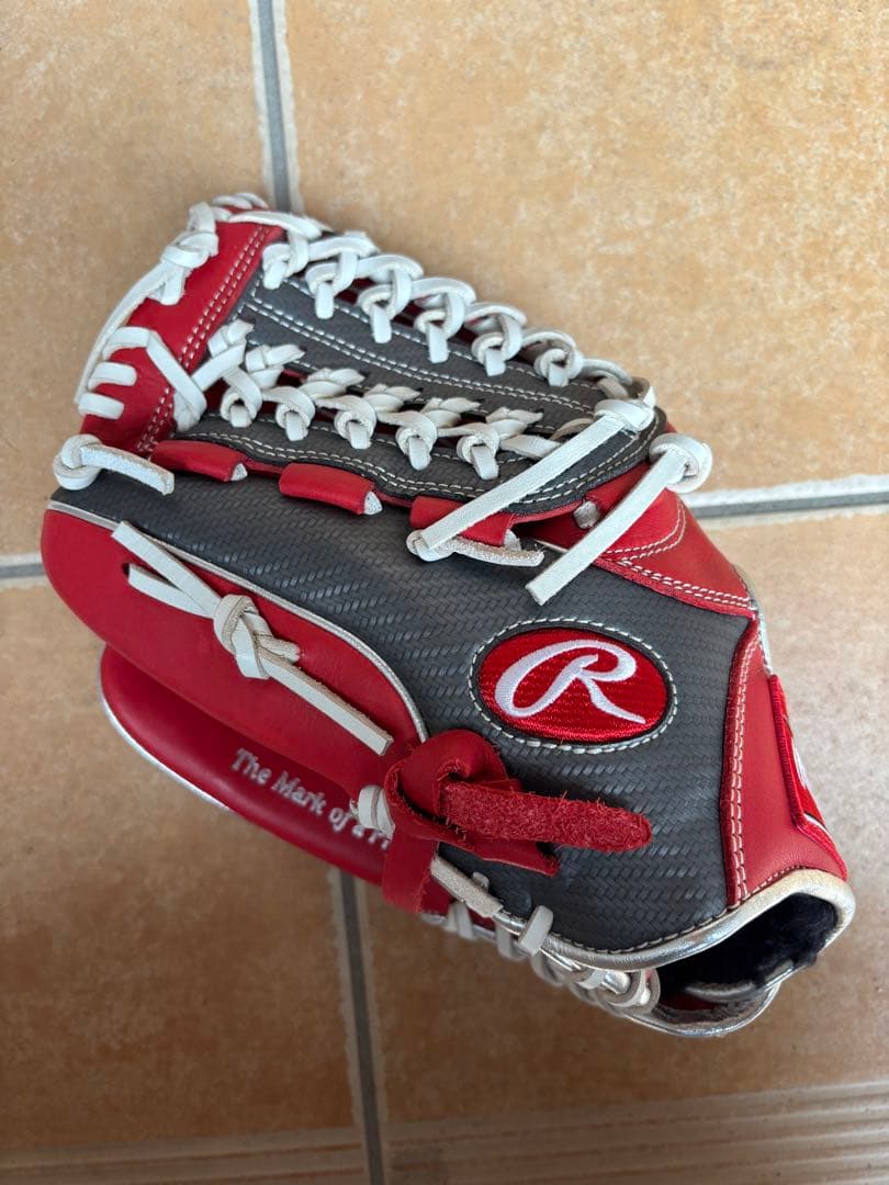 Rawlings 野球グローブ レッド/グレー　左用グローブ