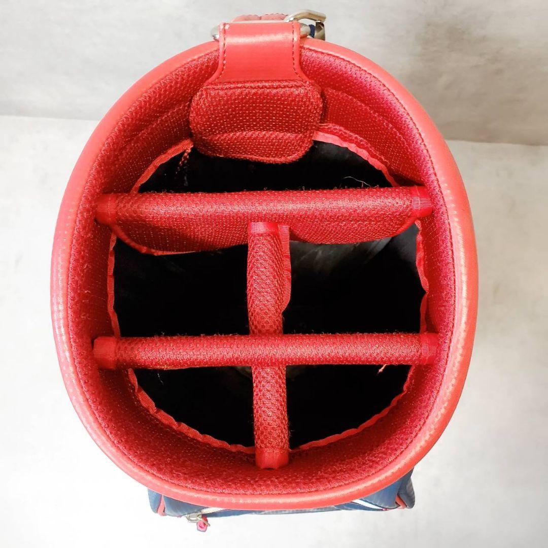 希少 アディダス ゴルフバッグ キャディバッグ ネイビー/レッド adidas