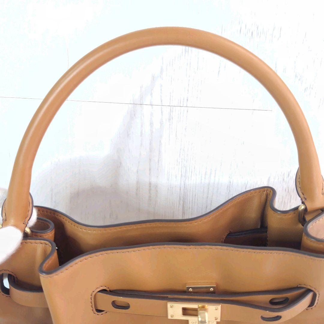 美品 ORSETTO オルセット ワンハンドル ハンドバッグ キャメル ブラウン