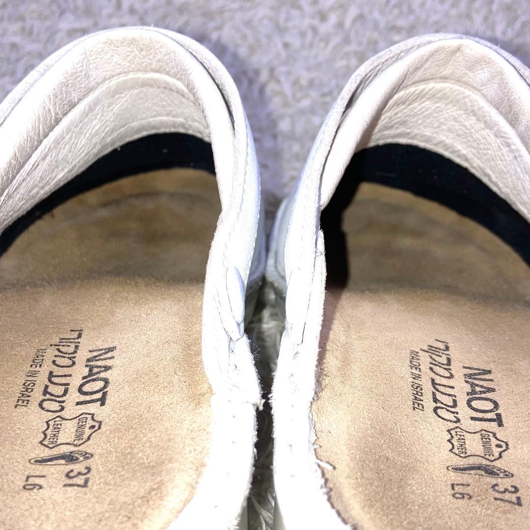 『極美品』NAOT IRIS サボサンダル ホワイト レザー ナオト アイリス