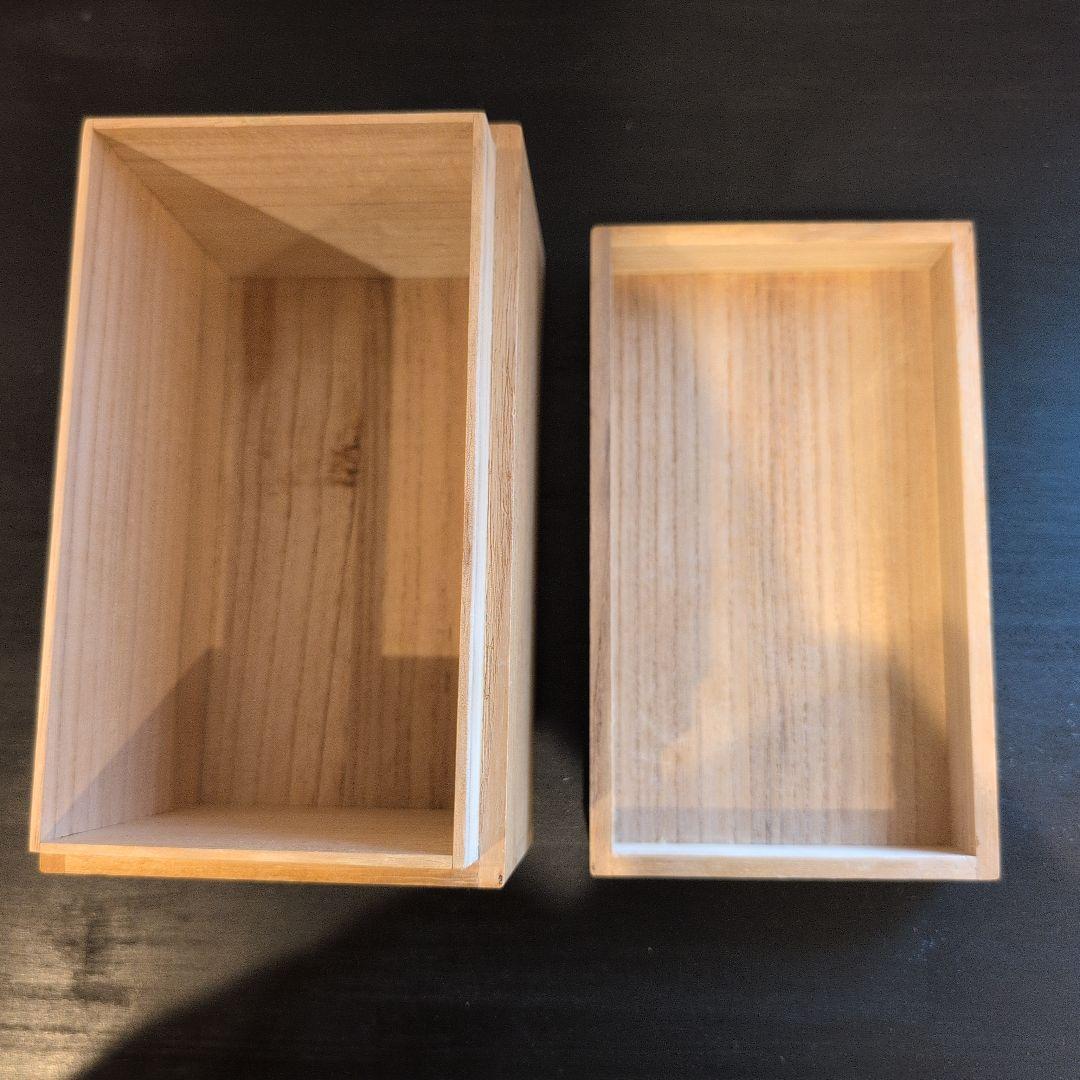 茶道具　桐柾茶通箱　木製漆棗二点　計三点