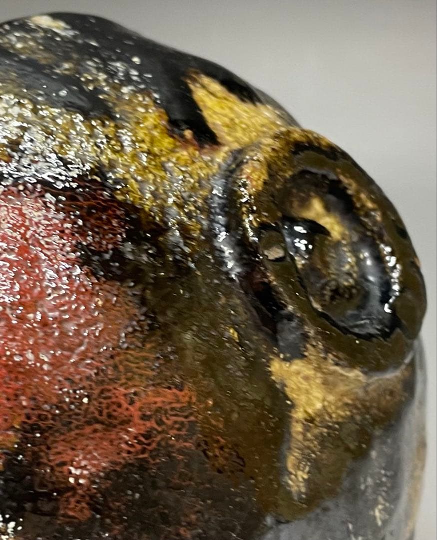 光悦写　吉右衛門　銘 大福　黒楽茶碗　藪内流　十一代透月斎書付　仕覆　e048b