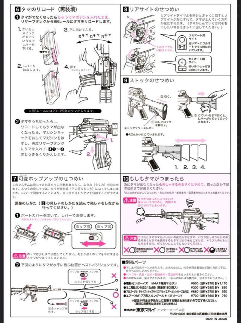 東京マルイ カスタム品　M4A1 カービン　ボーイズ　高耐久　金属ピニオンギア