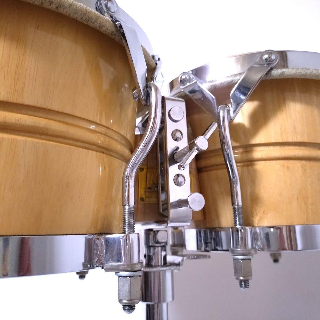 Pearl　ホワイトウッドボンゴ　スタンド　セット　BG-209W　本皮　パール