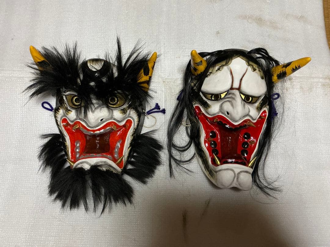 石見神楽・神楽面　和紙製。【我が家の魔除けとして…】。