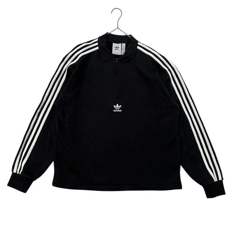 マ*ネ様 @8995 adidas ハーフジップ ポロスウェット ブラック XL