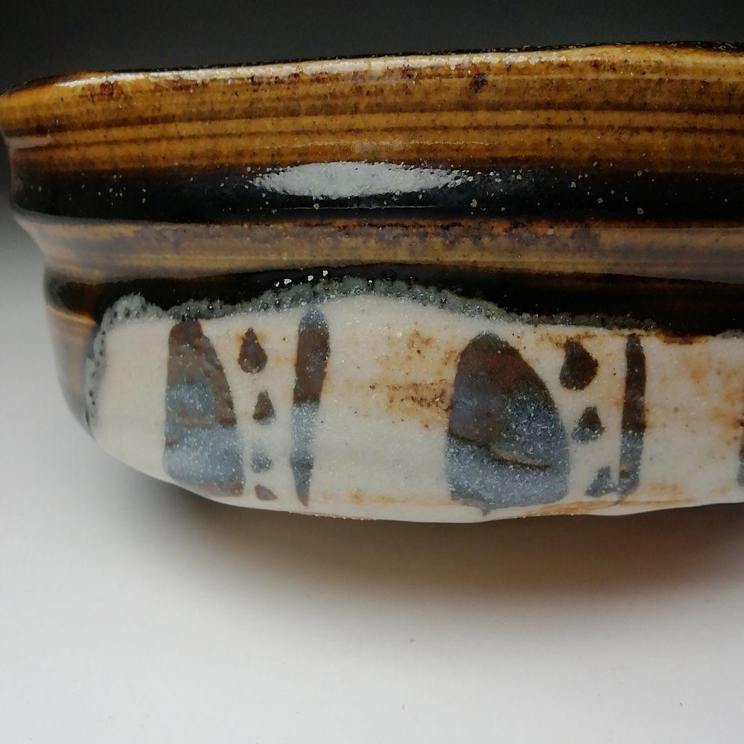 Ｔ１１４　茶碗　『織部　茶碗』『鵬窯　青木鵬磨』　共箱　抹茶碗　茶道具