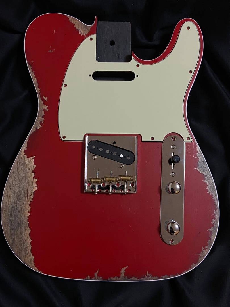 テレキャスターNo71エイジドレリック　ダブルバインディングフェスタレッドボディ