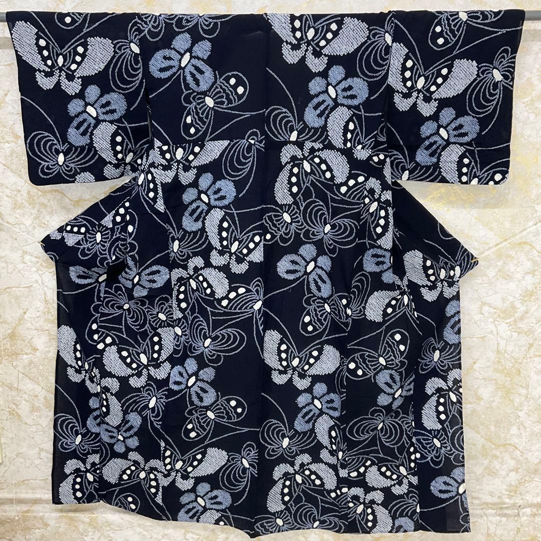 厳選◆夏物浴衣◆美品◆愛知県有松鳴海絞り◆木綿◆総手絞り◆裄69.5丈156.5