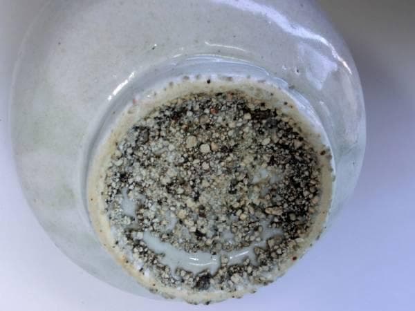 壷■古い李朝染付口広丸壺 砂高台 唐草紋 砂高台 直し有 花器 時代物 骨董品■