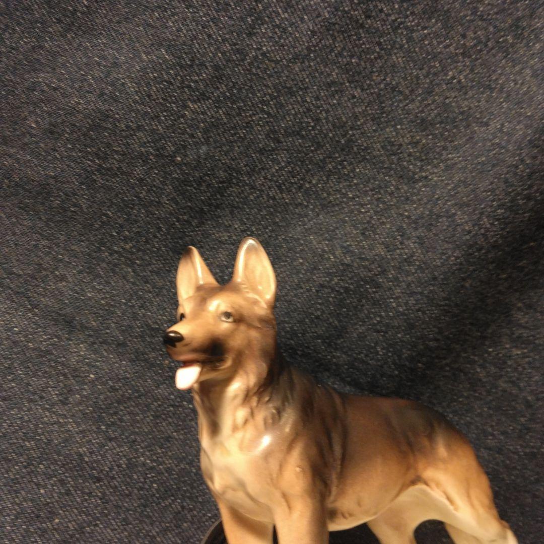 昭和レトLoo Ker シェパード　置物　Dog chain イヌ　ノベルティ