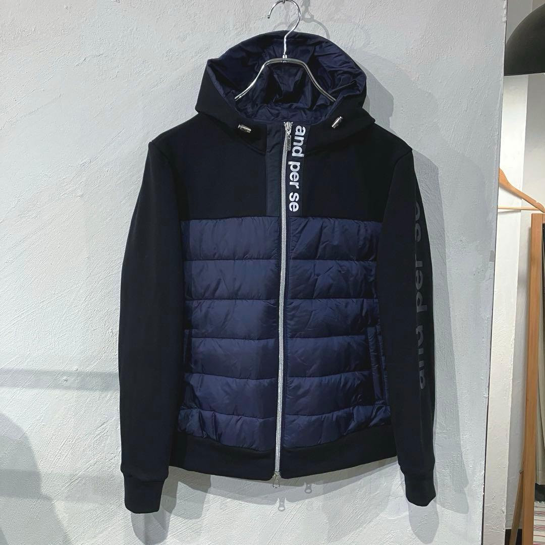 美品 and per se 中綿 フーデットブルゾン ダウン アンパスィ